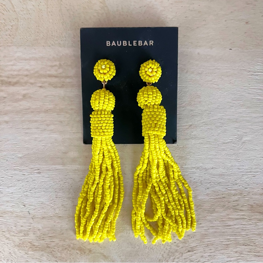 BAUBLEBAR | Mariachi Beaded Tassel Earrings, Yellow